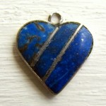 Blue Stone Heart Charm 1