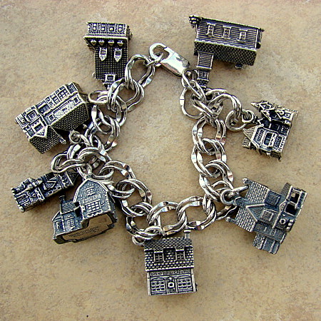 Vintage LIFE STORY Sterling Silver CHARM Bracelet 30 Charms 