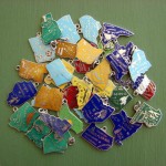 Vintage Wells Enamel State Map Charms